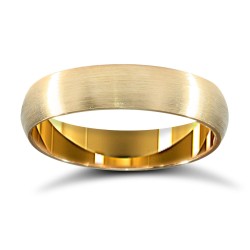 WPDS18Y4-01(F-Q) | 18ct Yellow Gold Premium Weight D-Shape Profile Satin Wedding Ring