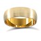 WDS18Y6-01(R+) | 18ct Yellow Gold Standard Weight D-Shape Profile Satin Wedding Ring