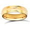 WDS22Y5-05 | 22ct Yellow Gold Standard Weight 5mm D Shaped Profile Centre Groove Wedding Ring