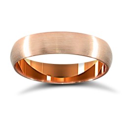 WDS9R4-01(R+) | 9ct Rose Gold Standard Weight D-Shape Profile Satin Wedding Ring