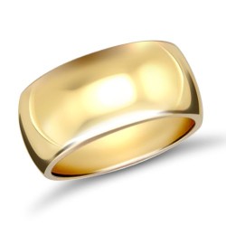 WDS9Y12 | 9ct Yellow Gold Standard Weight D-Shape Profile Mirror Finish Wedding Ring