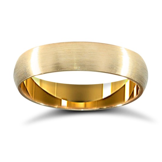 WPDS9Y4-01(R+) | 9ct Yellow Gold Premium Weight D-Shape Profile Satin Wedding Ring