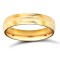 WDS9Y4-05(F-Q) | 9ct Yellow Gold Standard Weight D-Shape Profile Centre Groove Wedding Ring