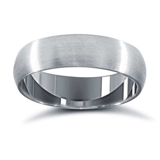 WDSPL5-01(F-Q) | Platinum Standard Weight D-Shape Profile Satin Wedding Ring