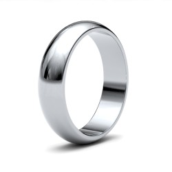 WDSPL5(F-Q) | Platinum Standard Weight D-Shape Profile Mirror Finish Wedding Ring
