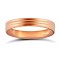 WFC18R3-06(F-Q) | 18ct Rose Gold Standard Weight Flat Court Profile Double Groove Wedding Ring