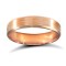 WPFC18R4-04(R+) | 18ct Rose Gold Premium Weight Flat Court Profile Satin and Bevelled Edge Wedding Ring