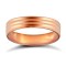 WFC18R4-06(R+) | 18ct Rose Gold Standard Weight Flat Court Profile Double Groove Wedding Ring