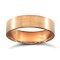 WPFC18R5-01(F-Q) | 18ct Rose Gold Premium Weight Flat Court Profile Satin Wedding Ring