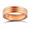 WPFC18R5-06(F-Q) | 18ct Rose Gold Premium Weight Flat Court Profile Double Groove Wedding Ring