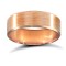 WPFC18R6-04(F-Q) | 18ct Rose Gold Premium Weight Flat Court Profile Satin and Bevelled Edge Wedding Ring