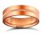 WPFC18R6-05(F-Q) | 18ct Rose Gold Premium Weight Flat Court Profile Centre Groove Wedding Ring