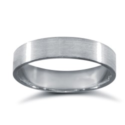 WFC18W4-01(F-Q) | 18ct White Gold Standard Weight Flat Court Profile Satin Wedding Ring