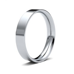WFC18W4-F | 18ct White Gold Standard Weight Flat Court Profile Mirror Finish Wedding Ring