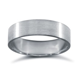 WPFC18W5-01(F-Q) | 18ct White Gold Premium Weight Flat Court Profile Satin Wedding Ring