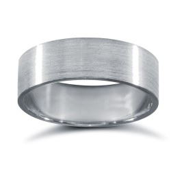 WPFC18W6-01(F-Q) | 18ct White Gold Premium Weight Flat Court Profile Satin Wedding Ring