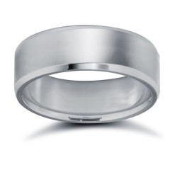 WFC18W7-03-F | 18ct White Gold Standard Weight Flat Court Profile Bevelled Edge Wedding Ring