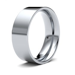 WFC18W7-F | 18ct White Gold Standard Weight Flat Court Profile Mirror Finish Wedding Ring