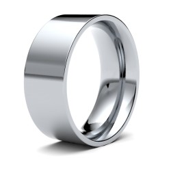 WFC18W8-F | 18ct White Gold Standard Weight Flat Court Profile Mirror Finish Wedding Ring