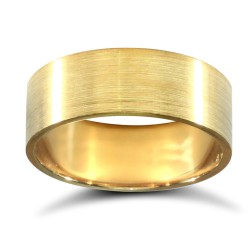 WFC18Y7-01-F | 18ct Yellow Gold Standard Weight Flat Court Profile Satin Wedding Ring