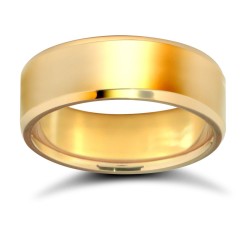 WFC18Y7-03-F | 18ct Yellow Gold Standard Weight Flat Court Profile Bevelled Edge Wedding Ring