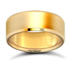 WFC18Y8-03 | 18ct Yellow Gold Standard Weight Flat Court Profile Bevelled Edge Wedding Ring