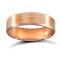 WFC9R5-04(F-Q) | 9ct Rose Gold Standard Weight Flat Court Profile Satin and Bevelled Edge Wedding Ring