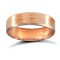 WPFC9R5-04(R+) | 9ct Rose Gold Premium Weight Flat Court Profile Satin and Bevelled Edge Wedding Ring