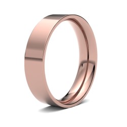 WFC9R5(F-Q) | 9ct Rose Gold Standard Weight Flat Court Profile Mirror Finish Wedding Ring
