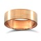 WFC9R6-01(F-Q) | 9ct Rose Gold Standard Weight Flat Court Profile Satin Wedding Ring