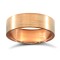 WPFC9R6-01(F-Q) | 9ct Rose Gold Premium Weight Flat Court Profile Satin Wedding Ring