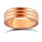 WFC9R6-06(F-Q) | 9ct Rose Gold Standard Weight Flat Court Profile Double Groove Wedding Ring