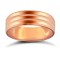 WPFC9R6-06(F-Q) | 9ct Rose Gold Premium Weight Flat Court Profile Double Groove Wedding Ring