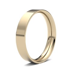 WFC9Y4(F-Q) | 9ct Yellow Gold Standard Weight Flat Court Profile Mirror Finish Wedding Ring