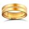 WFC9Y6-05(F-Q) | 9ct Yellow Gold Standard Weight Flat Court Profile Centre Groove Wedding Ring