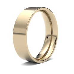 WFC9Y6(F-Q) | 9ct Yellow Gold Standard Weight Flat Court Profile Mirror Finish Wedding Ring