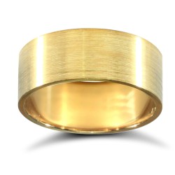 WFC9Y8-01 | 9ct Yellow Gold Standard Weight Flat Court Profile Satin Wedding Ring