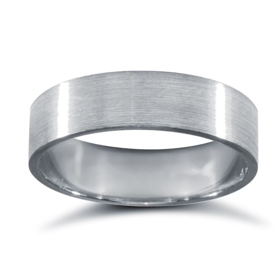 WFCPD5-01(F-Q) | Palladium Standard Weight Flat Court Profile Satin Wedding Ring