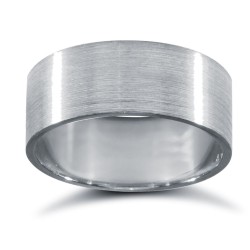 WFCPD8-01 | Palladium Standard Weight Flat Court Profile Satin Wedding Ring