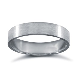 WPFCPL4-01(F-Q) | Platinum Premium Weight Flat Court Profile Satin Wedding Ring