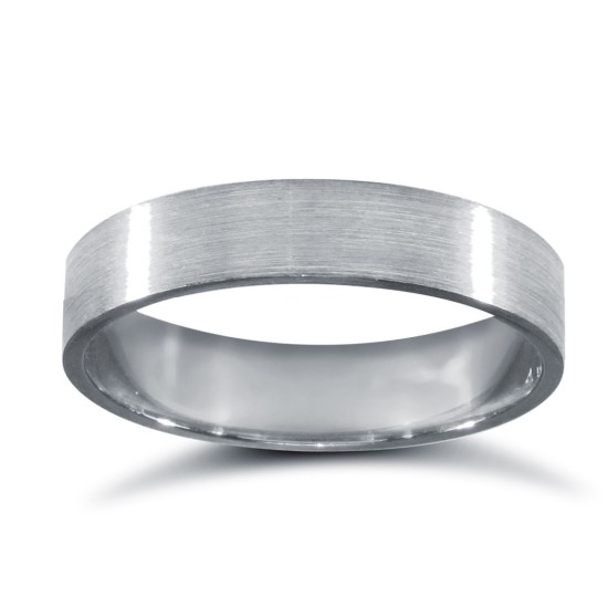 WPFCPL4-01(R+) | Platinum Premium Weight Flat Court Profile Satin Wedding Ring