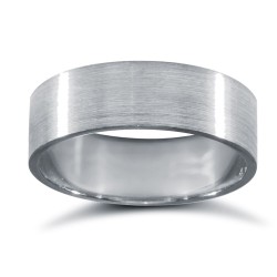WPFCPL6-01(F-Q) | Platinum Premium Weight Flat Court Profile Satin Wedding Ring