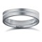 WFL18W4-05 | 18ct White Gold Standard Weight Flat Profile Centre Groove Wedding Ring