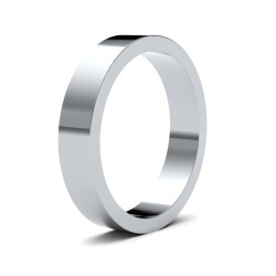 WFL18W4-F | 18ct White Gold Standard Weight Flat Profile Mirror Finish Wedding Ring