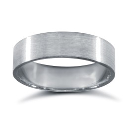 WFL18W5-01 | 18ct White Gold Standard Weight Flat Profile Satin Wedding Ring