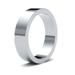 WFL18W5-F | 18ct White Gold Standard Weight Flat Profile Mirror Finish Wedding Ring
