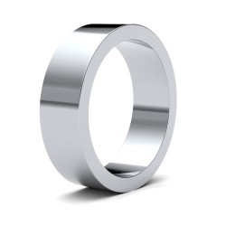 WFL18W6-F | 18ct White Gold Standard Weight Flat Profile Mirror Finish Wedding Ring