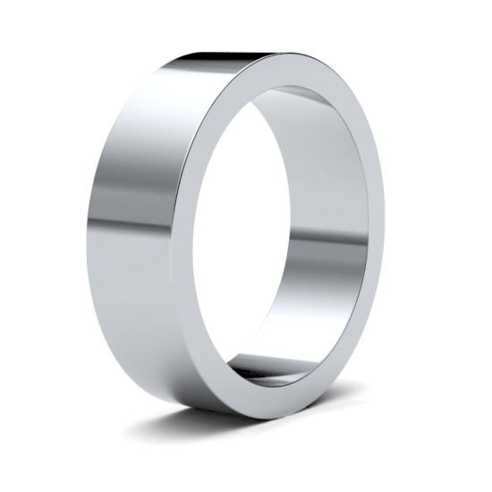 WFL18W6 | 18ct White Gold Standard Weight Flat Profile Mirror Finish Wedding Ring