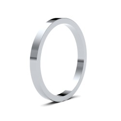 WFL9W2-F | 9ct White Gold Standard Weight Flat Profile Mirror Finish Wedding Ring