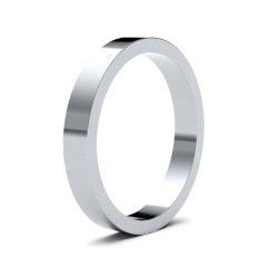 WFL9W3 | 9ct White Gold Standard Weight Flat Profile Mirror Finish Wedding Ring